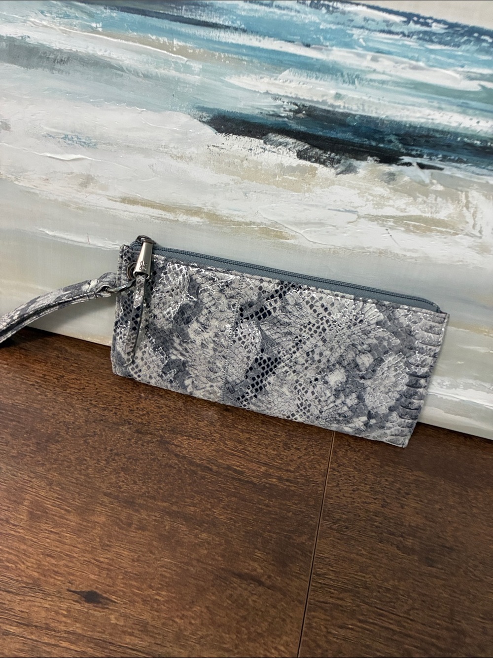 HOBO Gray Snake-Print Wristlet Clutch - Stylish Women’s Bag
